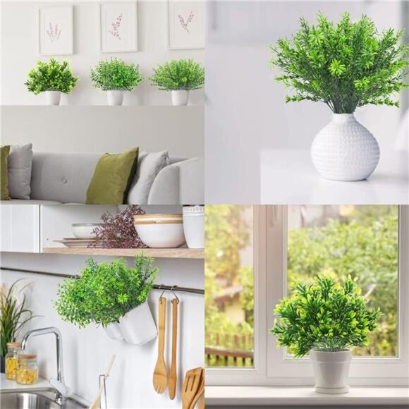 6 Bundles Artificial Greenery Stems Mixed Fake Plants Eucalyptus Chrysanthemum - Picture 5 of 7